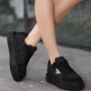 Julya Siyah Cilt Bağcıklı Spor Ayakkabı