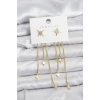 Kutup Yıldızı Model Gold Renk Pirinç Sallantılı Kadın Küpe