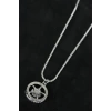Medusa Tasarım Silver Renk Zincirli Erkek Kolye