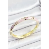 Mineli Pirinç Pembe Desenli Gold Renk Kadın Kelepçe