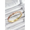 Mineli Pirinç Pembe Petek Motifli Gold Renk Kadın Kelepçe