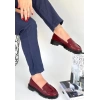 Narli Bordo Rugan Oxford Ayakkabı