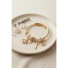 Pembe Kalp Model Gold Renk Charmlı Bileklik