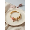 Pembe Kelebek Model Charmlı Bileklik