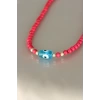 Pembe Renk Tahta Boncuklu Kadın Kolye