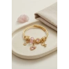 Pembe Swan Model Gold Renk Charmlı Bileklik