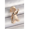 Pirinç Gold Renk Beyaz Mineli Doktor Model Kadın Broş