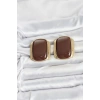 Pirinç Gold Renk Kahverengi Plaka Vintage Kadın Küpe