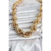 Pirinç Gold Renk Sarmal Halat Model Kadın Kolye