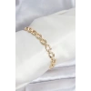 Pirinç Gold Renk VIP Seri Zincir Model Zirkon Taşlı Kadın Bileklik