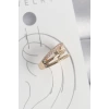 Pirinç Gold Renk Zirkon Taşlı 3Lü Sıralı Model Kadın Kıkırdak Küpe