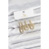 Pirinç Gold Renk Zirkon Taşlı Vintage Model YSX Trio Küpe Seti