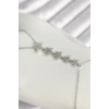 Pirinç Gümüş Renk Zirkon Taşlı Yıldız Model Kadın Şahmeran