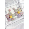 Pirinç Rainbow Papatya Model Gold Renk Kadın Hasır Küpe