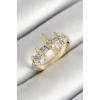 Pirinç Sıralı Çit Figürlü Zirkon Taşlı Gold Renk Ayarlanabilir Kadın Yüzük