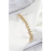 Pirinç Sıralı Ok Model Zirkon Taşlı Gold Renk VİP Seri Kadın Bileklik