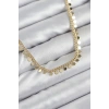 Pirinç Sıralı Pul Zincir Model Gold Renk Kadın Kolye