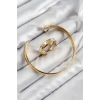 Pirinç Zirkon Taşlı Ayrık Model Gold Renk Bileklik Yüzük Set