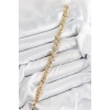 Pirinç Zirkon Taşlı Kalp Model Gold Renk Kadın Bileklik