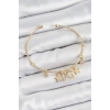 Pirinç Zirkon Taşlı Kelebek Ve Yıldız Model Gold Renk Charm Bileklik