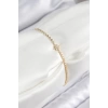 Pirinç Zirkon Taşlı Kutup Yıldızı Model Ezme Zincir Gold Renk Kadın Bileklik