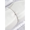 Pirinç Zirkon Taşlı Kutup Yıldızı Model Ezme Zincir Gümüş Renk Kadın Bileklik