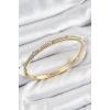 Pirinç Zirkon Taşlı Vintage Model Gold Renk Kadın Kelepçe