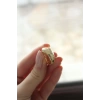 Punta Zirkon Taşlı Gold Kaplama Kadın Yüzük