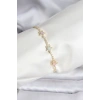Renkli Yıldız Model Zirkon Taşlı Gold Renk Pirinç Su Yolu Kadın Bileklik