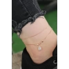 Rose Gold Renk Zirkon Damla Taşlı Halhal