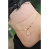 Rose Gold Renk Zirkon Damla Taşlı Halhal