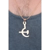 Rose Renk Metal Orak ve Balta Figürlü Erkek Kolye