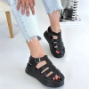Toten Siyah Cilt Kemerli Sandalet