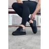 WG016 Kömür Rugan Triko Erkek Casual Ayakkabı