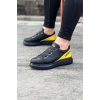 WG029 3 Bant Legend Kömür Sarı Kalın Taban Casual Erkek Ayakkabı