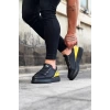 WG029 3 Bant Legend Kömür Sarı Kalın Taban Casual Erkek Ayakkabı
