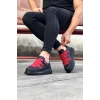 WG033 Kömür Kırmızı Erkek Yüksek Taban  Ayakkabı