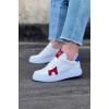 WG040 Beyaz Kırmızı Erkek Casual Ayakkabı
