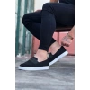 WG061 Siyah Triko Babet Erkek Casual Ayakkabı
