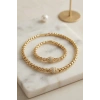 Xuping Singapur Zincir Model Kolye ve Bileklik Set