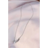 Yeni Sezon Crazy Yazılı Gümüş Renk Sallantılı Kadın Kolye