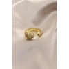 Yeni Sezon Gold Renk Taşlı Yeşil Gözlü Kaplan Yüzük