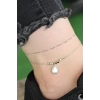 Yeni Sezon Silver Renk Damla Zirkon Taşlı Halhal