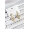 Yıldız Model Gold Renk Zirkon Taşlı Küpe