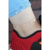 Zirkon Taşlı Çift Zincirli Rose Kaplama Metal Aksesuarlı Hal Hal
