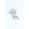 Zirkon Taşlı Metal Broş