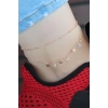 Zirkon Taşlı Rose Renk Çift Zincirli Hal Hal