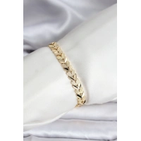 14K Gold Renk Kaplama Başak Model CM Kadın Bileklik