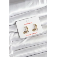 14K Gold Renk Kaplama Burgu Model CM Kadın Küpe