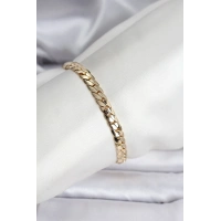 14K Gold Renk Kaplama Ezme Zincir Model Kadın Bileklik